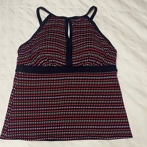 Lands' End Black and Red Patterned Tank Top size 12.  New without tag.